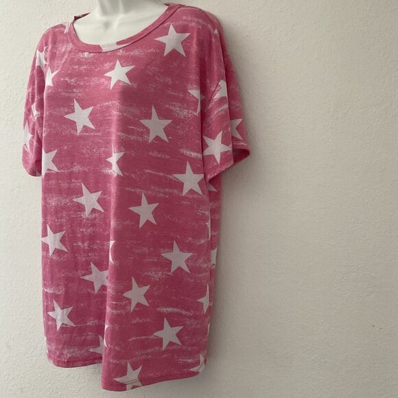 VIAMOR PINK WHITE STAR T-SHIRT - Picture 5 of 11